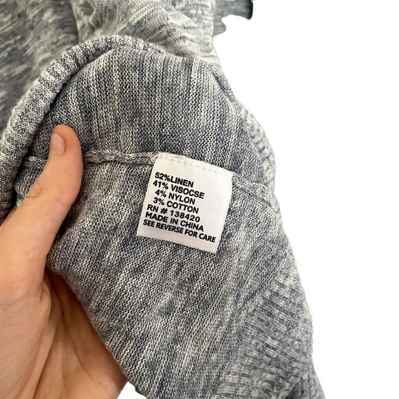 Ecetera linen double cardigan and cami crewneck blue and white knit vintage top - Picture 7 of 8